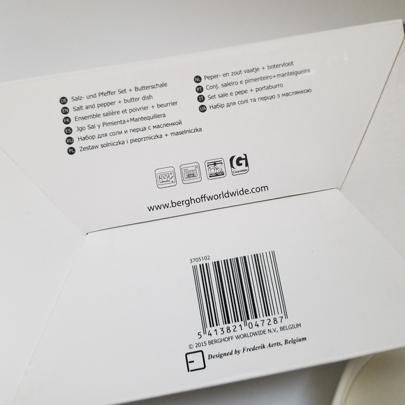 BergHOFF Eclipse White Multicolor Salt Pepper Butter Dish - Picture 7 of 7